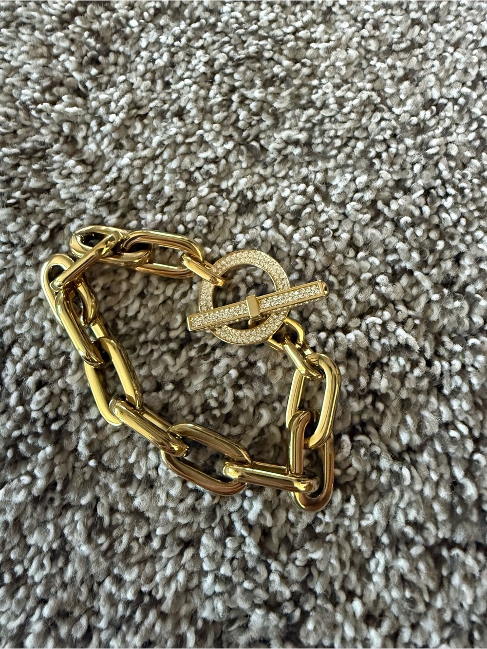 Michael Kors Gold Crystal Toggle Link Bracelet
